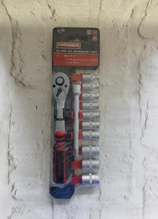 Набір насадок торцевих з тріскачкою haisser 12 шт ( 4-13)1/4