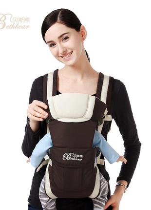 2в1 кенгуру - переноска, эргорюкзак для детей бежевый