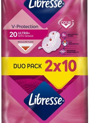 Гигиенические прокладки libresse ultra duo normal soft 20 шт (7310791245607)2 фото