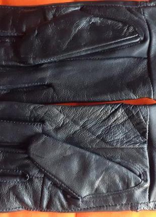 Перчатки женские кожанные с утеплителем (швейцария).размер 7-8.черные.