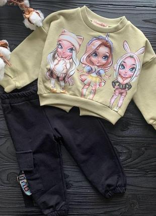 Дитячий костюм на флісі gocoland turkey оливковий, 92-98 пакунок малюка