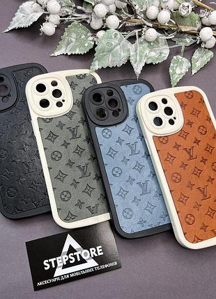 Чохол для iPhone 14 pro max рожевий вставка lv силіконовий шкіряний закритий камера протиударний