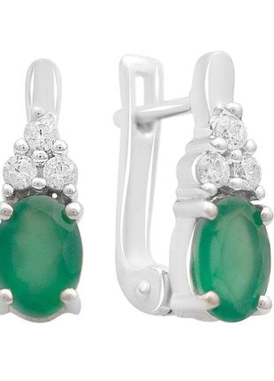 Срібні сережки silverthin з натуральним агатом 1.722ct (2171188)