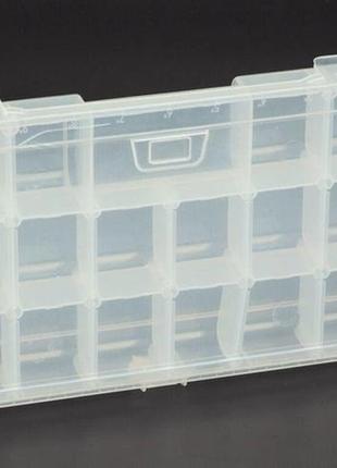 Контейнер пластиковый органайзер  с крышкой для мелких предметов, украшений, таблеток 24 ячейки 19х13х4см