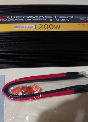 Інвертор 2400вт для холодильників,котлів. експортний варіант(євростандарт) для туреччини.1200w робоча.перетворювач,12/220v