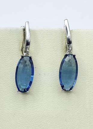 Сережки серебряные с танзанит кварцем 3,9 г
