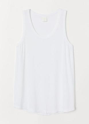 Майка в рубчик для женщины h&m 0864953-006 s белый