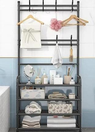 Вешалка для одежды new simple floor clothes rack с полками для обуви металл, полка в прихожую универсальная