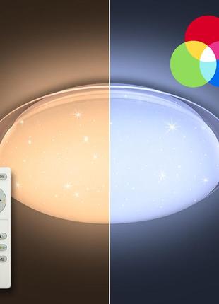 Luminaria saturn 25w rgb r330 shiny 220v ip44 потолочный светодиодный светильник с пультом ду
