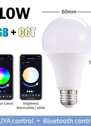 Светодиодная лампочка rgb e27 с поддержкой bluetooth, 10 вт tuya