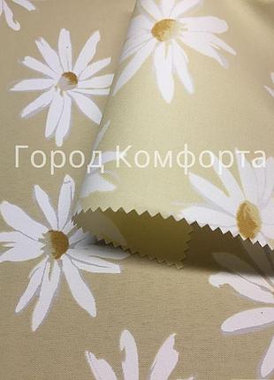 Рулонные шторы ромашки желтые