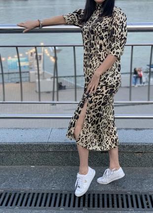Zara платье леопардовой расцветки