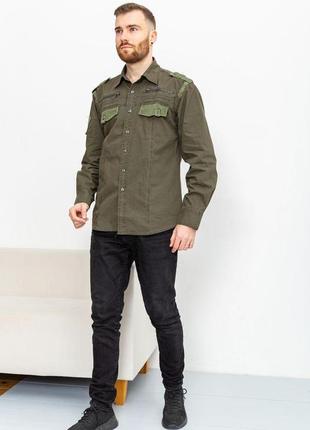 Рубашка мужская, цвет хаки, 131r141123