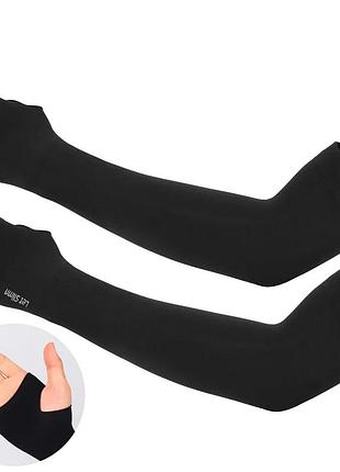 Митенки тонкие, перчатки без пальцев черные lets silim (унисекс)