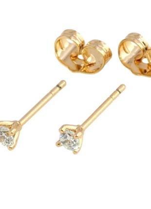 Сережки- цвяшки  xuping позота хр 18 к. діаметр 3 мм.