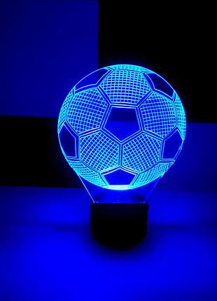 3d-світильник футбольний м'яч, 3д-нічник, кілька підсвічувань (на батарейці)