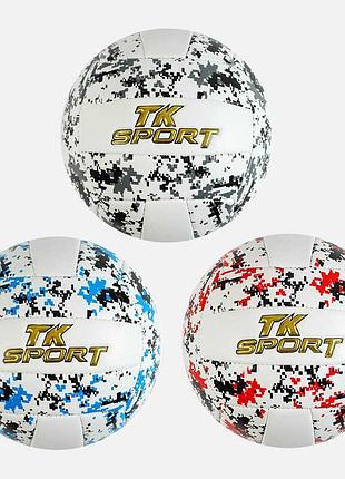 М`яч волейбольний c 60988 (60) "tk sport" 3 види, матеріал м`який pvc, вага 280-300 грамів, розмір №5,