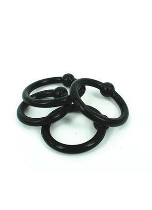 Комплект ерекційних кілець для збудження (4 шт.) чорний k000020