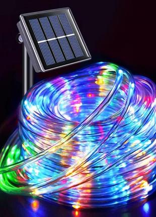 Гирлянда уличная на солнечной батарее шланг с росой 5м 50 led мульти