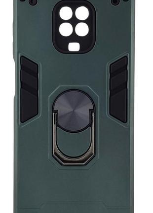Протиударний чохол armored ring для xiaomi note 9 pro бампер із підставкою зелений