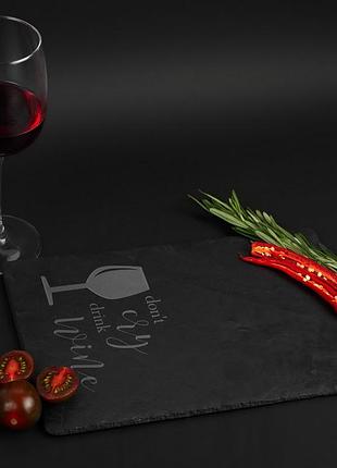 Досточка-сланець "don't cry drink wine" m, англійська pro650