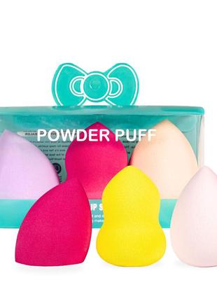 Набор фигурных спонжей для макияжа 3 штуки puffy