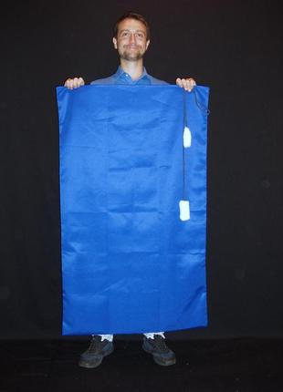 Мішок св.миколая/діда мороза/санти (120х73 см) величезний синій з помпонами