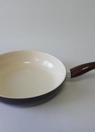 Сковорода для жарки с антипригарным керамическим покрытием без крышки d 27 cm h 6 cm l 46 cm forkopt