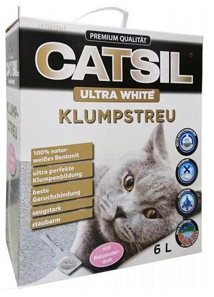 Наповнювач для котів ultra white бентонітовий із запахом дитячої присипки, 6 л