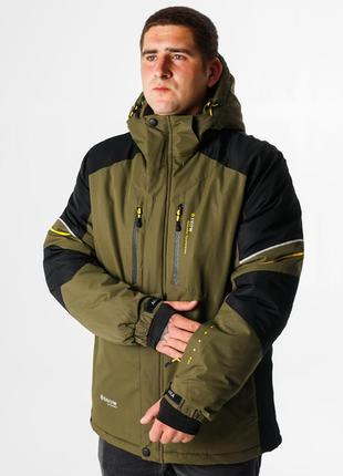 Термокуртка зимняя snow мужская xxl-8xl большие размеры , хаки,xxl