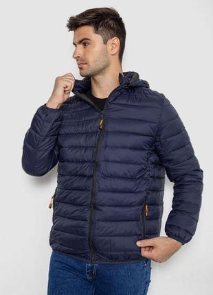 Демисезонная мужская куртка на синтепоне, цвет темно-синий, 247r5070