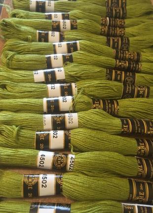 Мулине ''пнк им кирова'' 20 метров. 4502, зеленый цвет