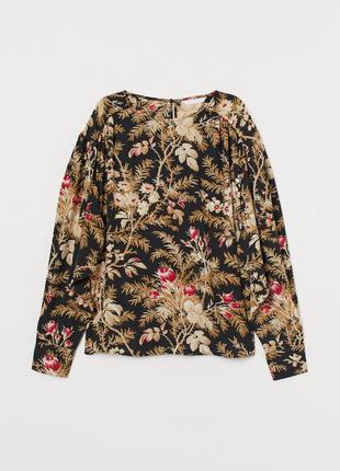 Блузка с широкими рукавами для женщины h&m 0817150-004 m комбинированный