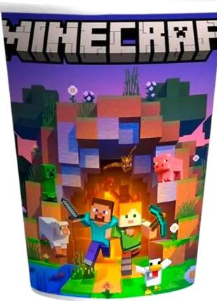 Бумажные стаканчики minecraft 250 мл 10 шт (2228131884766)
