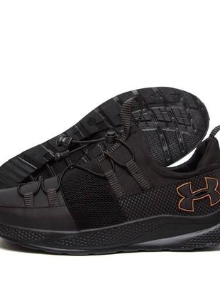 Чоловічі шкіряні демісезонні кросівки under armour чорні