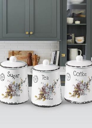 Набор банок для сыпучих продуктов maestro mr-20049-03cs  3шт.