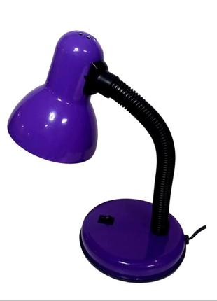 Настільна лампа, світильник на гнучкій ніжці з вимикачем фіолетовий