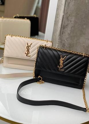 Сумочки ysl молочний, чорний