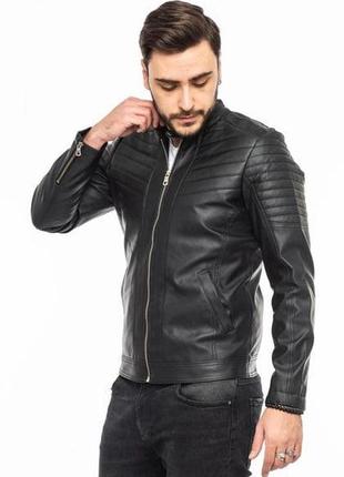 Куртка із екошкіри, l,  приталені