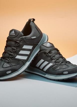 Спортивные кроссовки кожаные adidas мужские черные, осенние кроссовки осень-весна демисезонные *а-20-чорн*4 фото