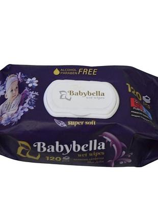 Вологі серветки  babybella 120шт super soft