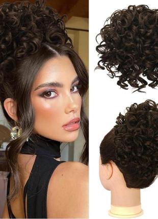 Ruwiss messy bun коротке кучеряве волосся на шнурку для нарощування хвоста вільне волосся у вигляді пучка волосся для жінок