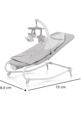 Шезлонг-гойдалка kinderkraft felio 2 stone grey (kbfeli20gry0000)3 фото