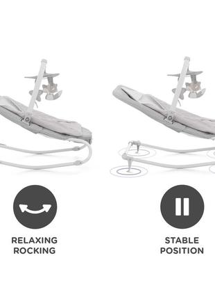 Шезлонг-гойдалка kinderkraft felio 2 stone grey (kbfeli20gry0000)8 фото