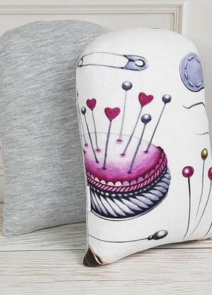 Портновская подушечка для вто needle craft прямоугольная с швейным рисунком3 фото