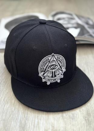 Кепка снепбек  (snapback)  уаджет око гора чорний 56-61р (9082)