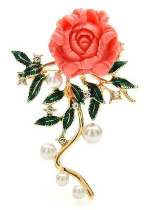 Брошь "расцветшая роза"