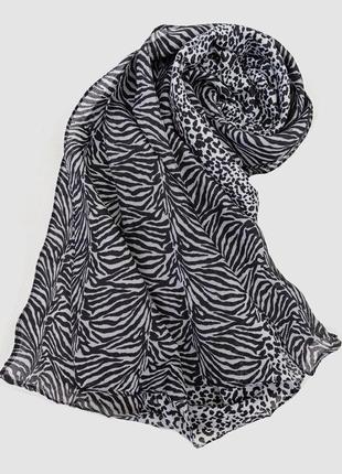 Шарф жіночий із принтом, колір сіро-чорний, 244r011-1