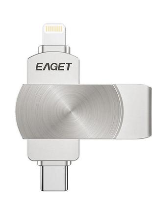 Флешка для iphone eaget i66pro type-c-lightning 128gb