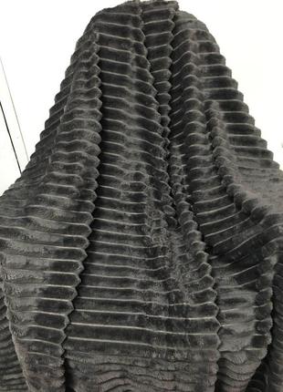 Плед королівський шарпей полуторний 160*210 темно-сірий з коричневим відтінком